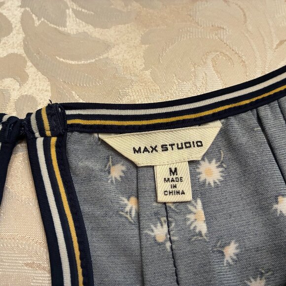 Max Studio Blue w/Border Printed Fit & Flare Dress - Size M - Picture 4 of 10